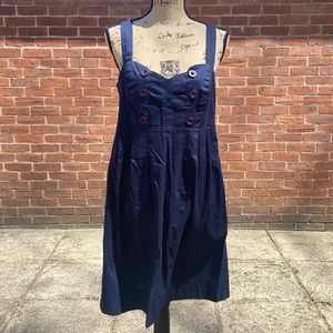 Anthropologie navy/Marin button front dress